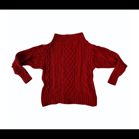SELF-PORTRAIT NWT Oversized Red Off The Shoulder Sweater/Jumper - Picture 5 of 6